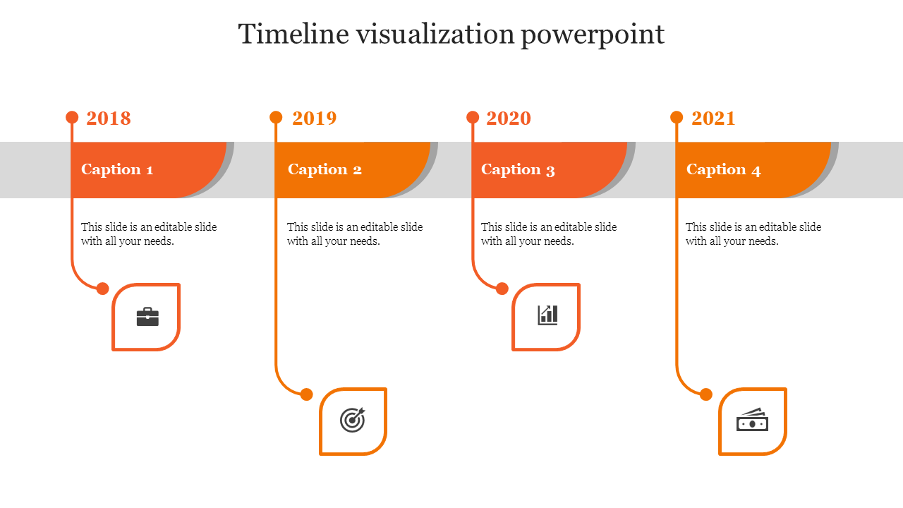 timeline visualization powerpoint-Orange